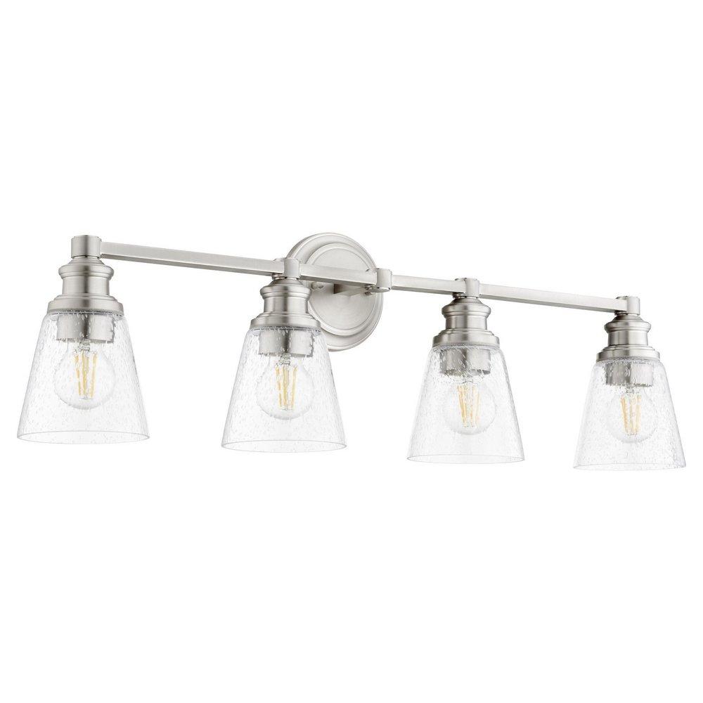 Quorum International Satin Nickel 100W 4-Light Medium E-26 Vanity Fixture 