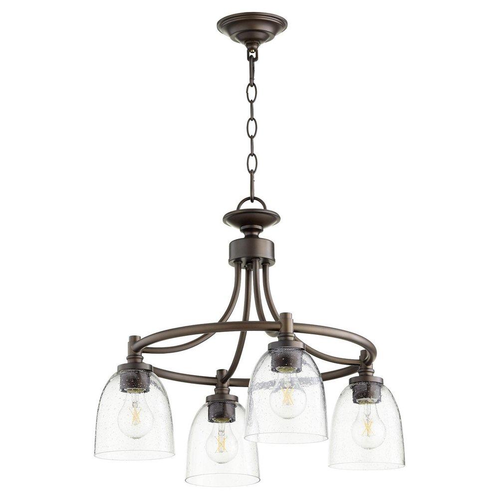 Quorum International Oiled Bronze 100W 4-Light Medium E-26 Incandescent Chandelier 