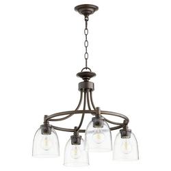 100W 4-Light Medium E-26 Incandescent Chandelier in Oiled Bronze