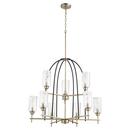 Quorum International Noir/Aged Brass 60W Candelabra E-12 Incandescent Chandelier in Noir with Aged Brass 