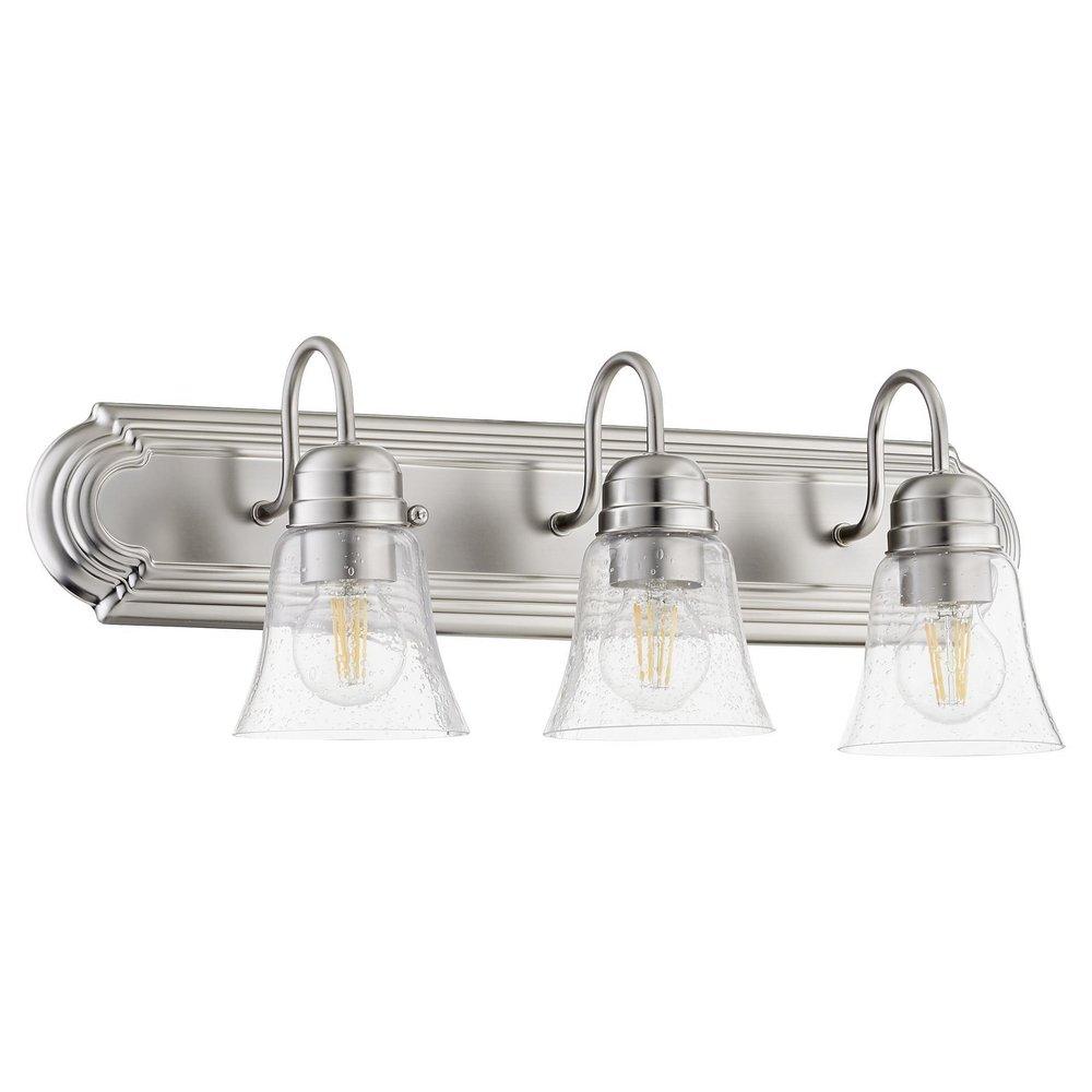 Quorum International Satin Nickel 100W 3-Light Medium E-26 Vanity Fixture 