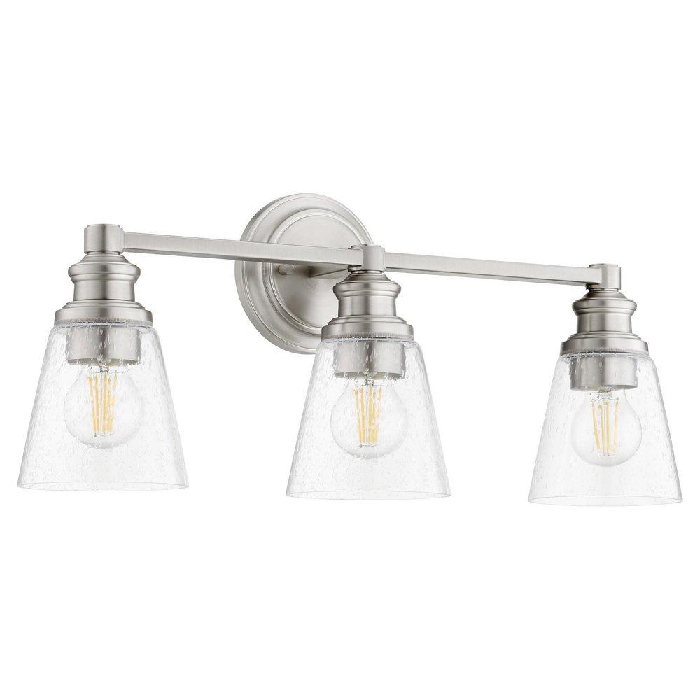 Quorum International Satin Nickel 100W 3-Light Medium E-26 Vanity Fixture 