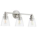 Quorum International Satin Nickel 100W 3-Light Medium E-26 Vanity Fixture 