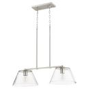 Quorum International Satin Nickel 100W 2-Light Medium E-26 Incandescent Clear Seeded Glass Island Light 