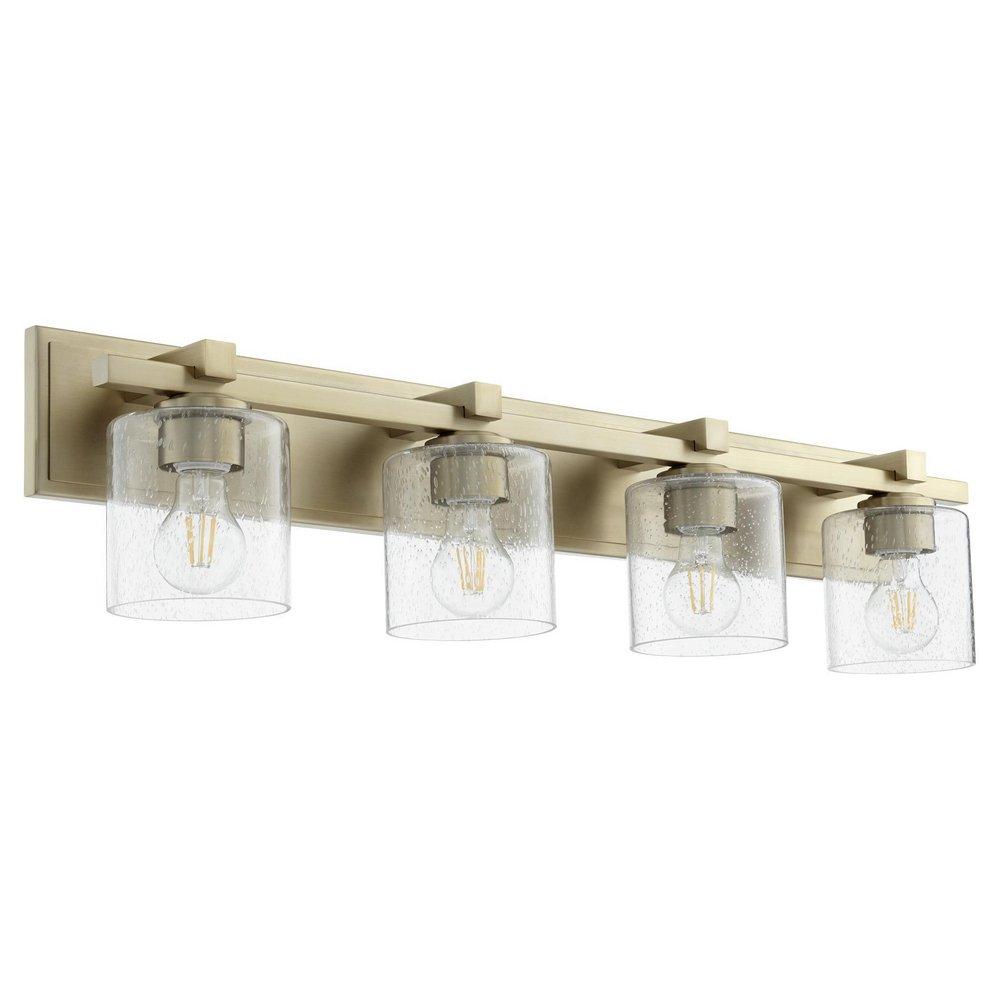 Quorum International Aged Brass 100W 4-Light Medium E-26 Vanity Fixture 