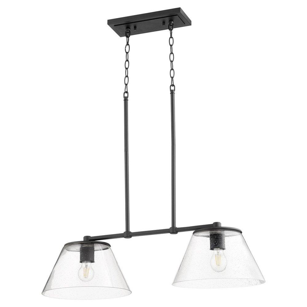 Quorum International Noir 100W 2-Light Medium E-26 Incandescent Clear Seeded Glass Island Light 