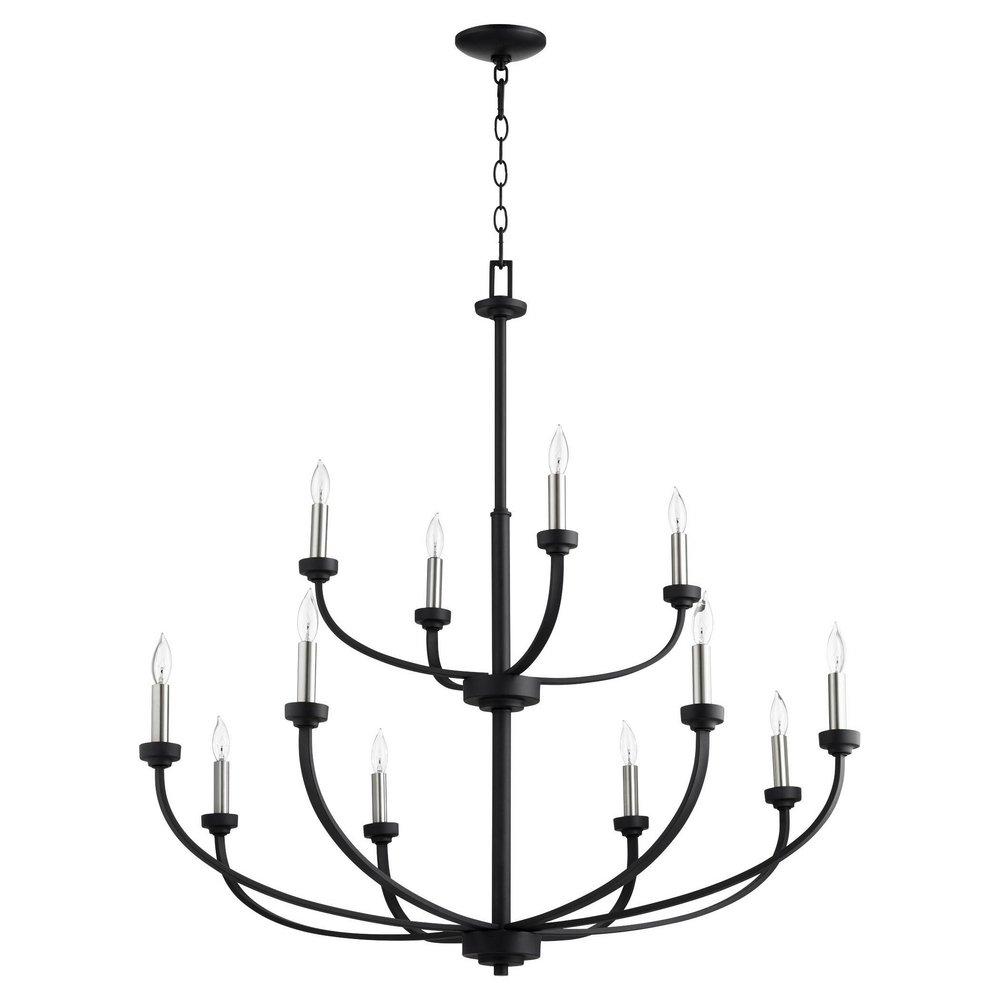 Quorum International Noir 60W 12-Light Candelabra E-12 Incandescent Chandelier 
