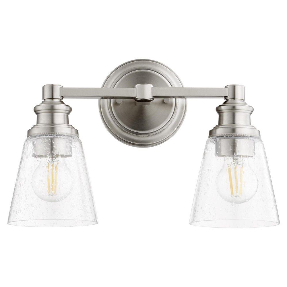 Quorum International Satin Nickel 100W 2-Light Medium E-26 Wall Sconce 