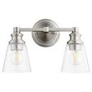 Quorum International Satin Nickel 100W 2-Light Medium E-26 Wall Sconce 