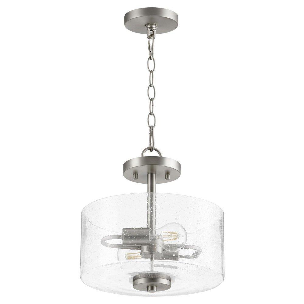 Quorum International Satin Nickel 60W 3-Light Medium E-26 Semi-Flush Mount Ceiling Fixture 