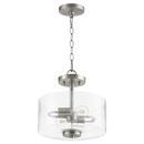 Quorum International Satin Nickel 60W 3-Light Medium E-26 Semi-Flush Mount Ceiling Fixture 