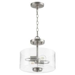 60W 2-Light Medium E-26 Semi-Flush Mount Ceiling Fixture in Satin Nickel