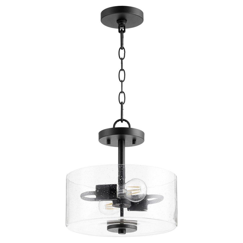Quorum International Noir 60W 3-Light Medium E-26 Semi-Flush Mount Ceiling Fixture 