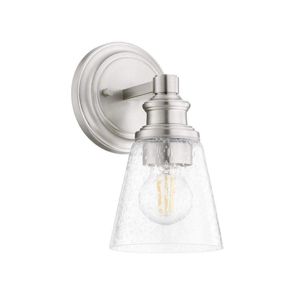 Quorum International Satin Nickel 100W 1-Light Medium E-26 Wall Sconce 