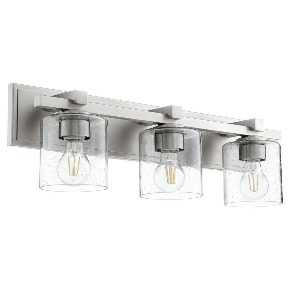 Quorum International Satin Nickel 3-Light Wall Vanity Light 