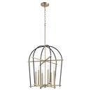 Quorum International Noir/Aged Brass 60W 6-Light Candelabra E-12 Incandescent Chandelier 