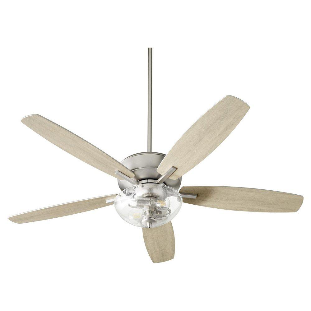 Quorum International Satin Nickel 66W 2-Light 5-Blade Medium E-26 LED Ceiling Fan 