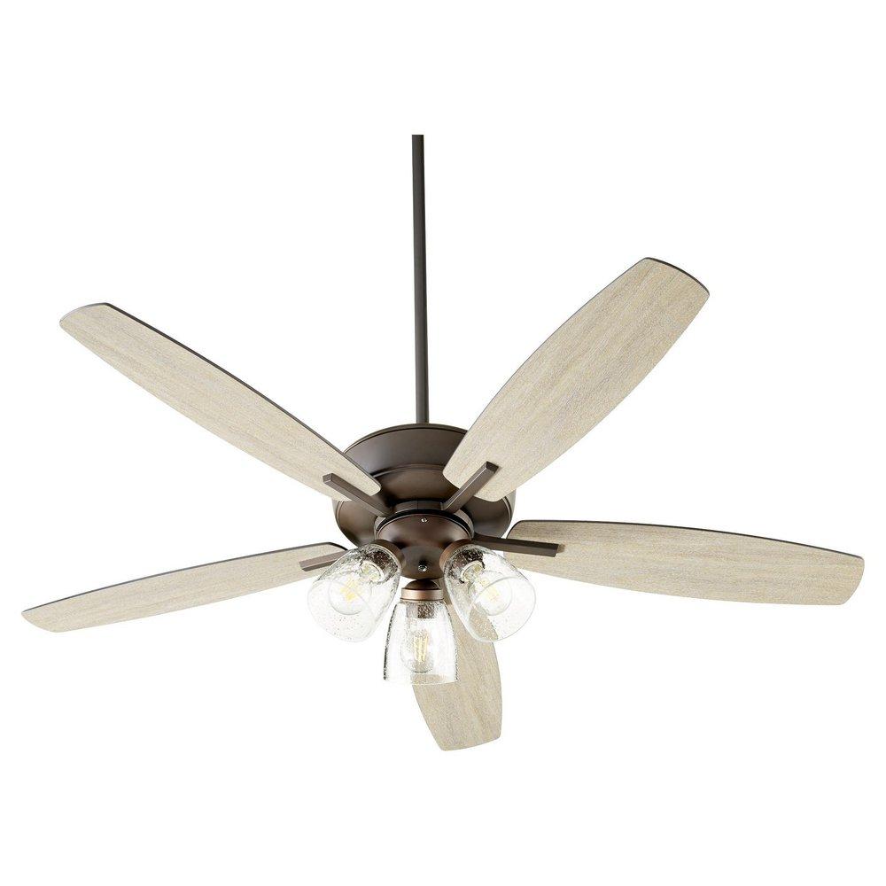 Quorum International Oiled Bronze 52 in. 57W 3-Blade Ceiling Fan with Incandescent Light 