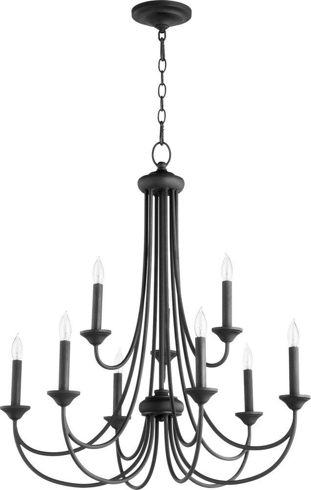 Quorum International Noir 60W 9-Light Candelabra E-12 Incandescent Chandelier 