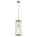Quorum International Aged Brass 6-1/2 in. 100W 1-Light Medium E-26 Clear Glass Pendant 