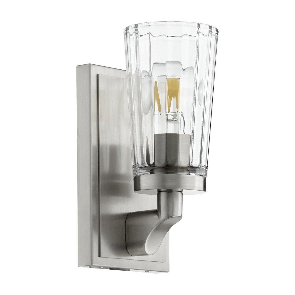 Quorum International Satin Nickel 100W 1-Light Medium E-26 Wall Sconce 