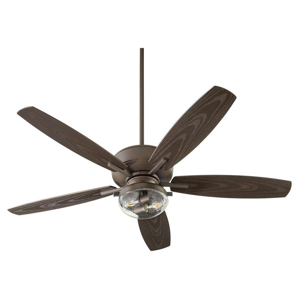 Quorum International Oiled Bronze 55W 2-Light 5-Blade LED Ceiling Fan 