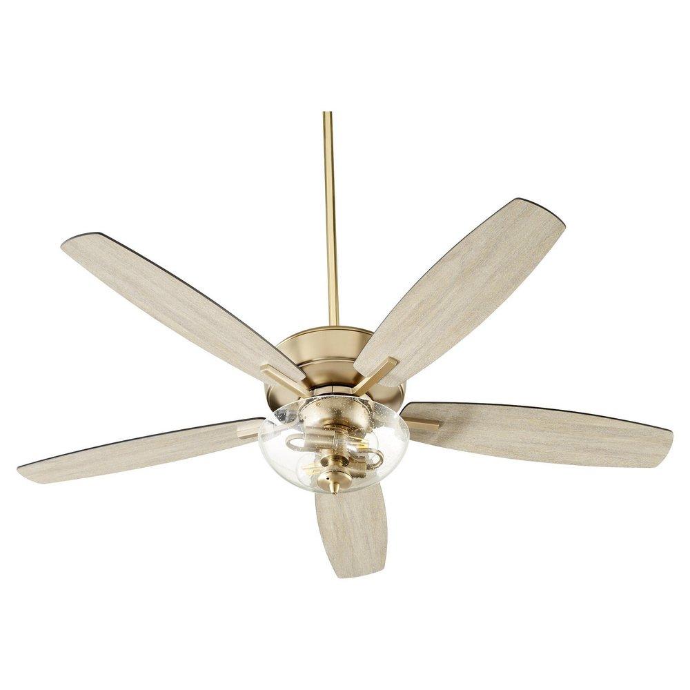 Quorum International Aged Brass 66W 2-Light 5-Blade Medium E-26 LED Ceiling Fan 
