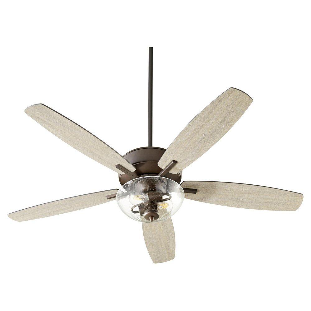 Quorum International Oiled Bronze 66W 2-Light 5-Blade Medium E-26 LED Ceiling Fan 