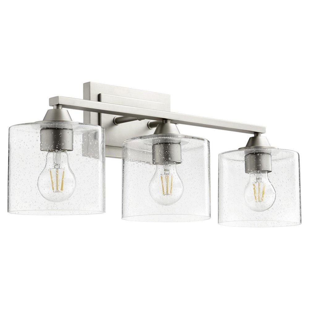 Quorum International Satin Nickel 100W 3-Light Medium E-26 Vanity Fixture 
