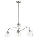 Quorum International Satin Nickel 100W 3-Light Medium E-26 Incandescent Clear Seeded Glass Island Light 