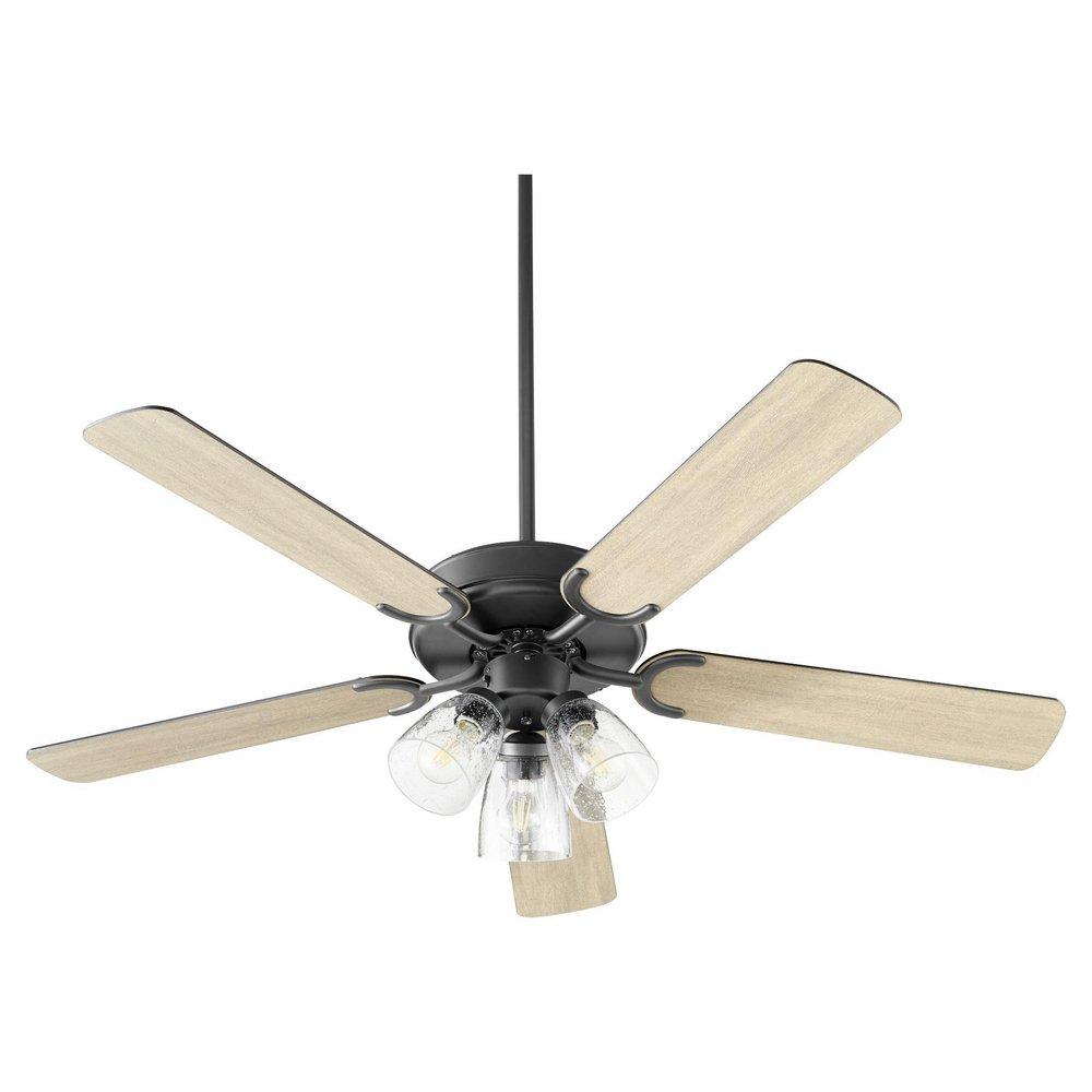 Quorum International Matte Black 66W 3-Light 5-Blade Medium E-26 LED Ceiling Fan 