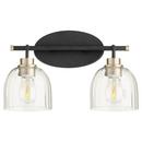 Quorum International Noir/Aged Brass 100W Medium E-26 Vanity Fixture in Noir with Aged Brass 