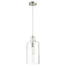 Quorum International Satin Nickel 7 in. 60W 1-Light Medium E-26 Incandescent Clear Glass Pendant 