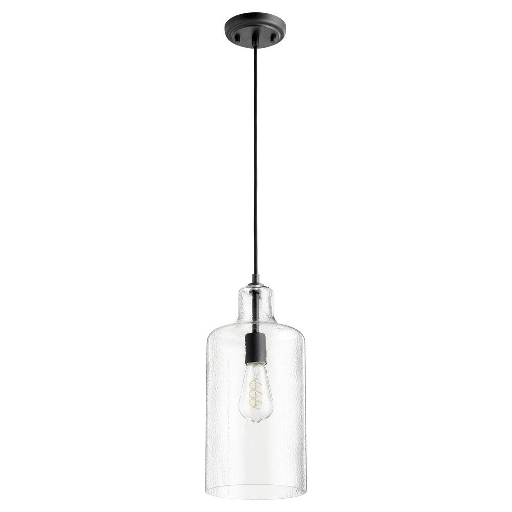 Quorum International Noir 7 in. 60W 1-Light Medium E-26 Incandescent Clear Glass Pendant 