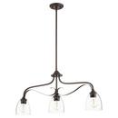 Quorum International Oiled Bronze 100W 3-Light Medium E-26 Incandescent Clear Seeded Glass Island Light 