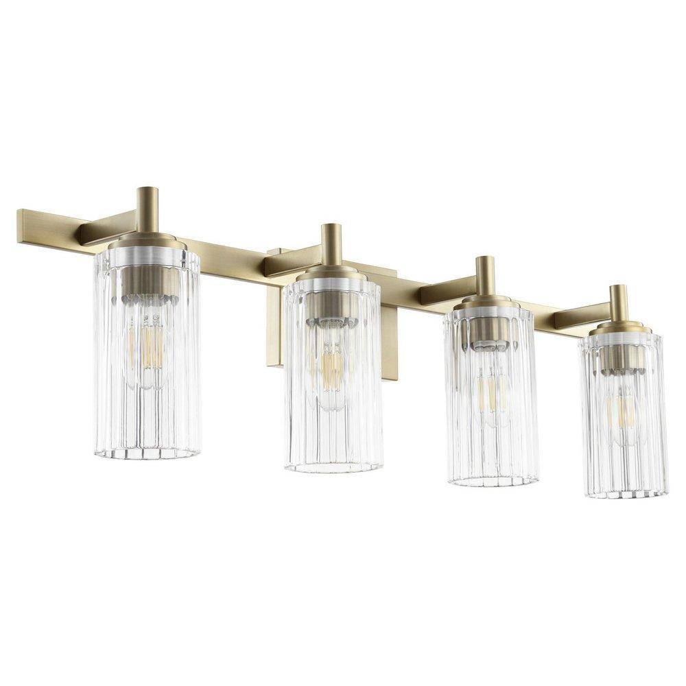 Quorum International Aged Brass 60W 4-Light Medium E-26 Vanity Fixture 