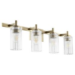 60W 4-Light Medium E-26 Vanity Fixture in Aged Brass