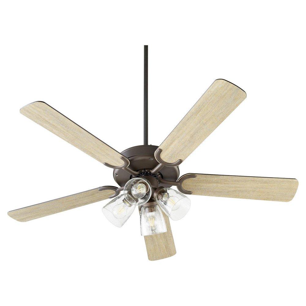 Quorum International Oiled Bronze 62W 4-Light 5-Blade Medium E-26 LED Ceiling Fan 