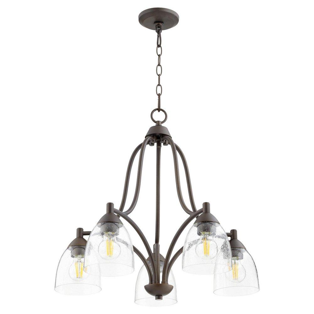 Quorum International Oiled Bronze 60W 5-Light Medium E-26 Incandescent Chandelier 