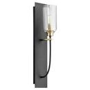 60W 1-Light 22 in. Wall Sconce in Noir with Aged Brass