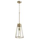 Quorum International Aged Brass 9 in. 100W 1-Light Medium E-26 Incandescent Clear Glass Pendant 