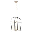 Quorum International Noir/Aged Brass 60W 4-Light Candelabra E-12 Incandescent Chandelier 