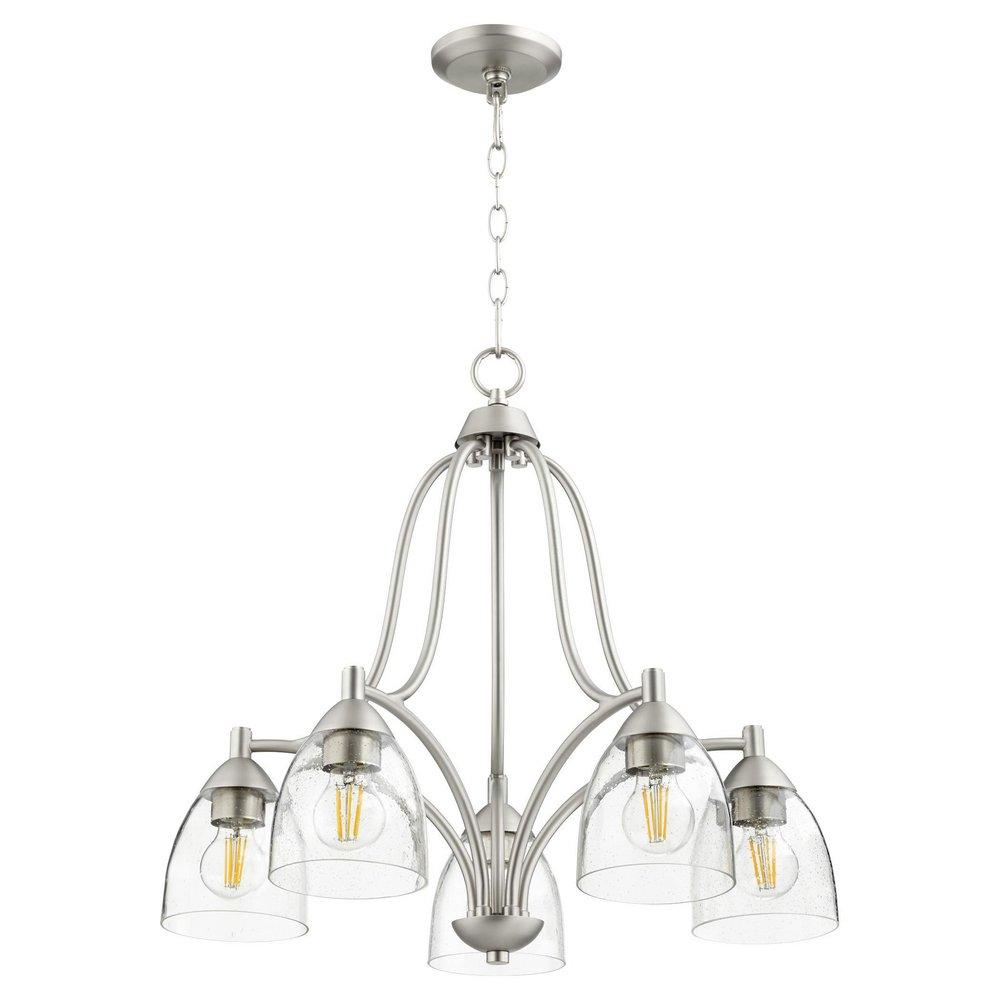 Quorum International Satin Nickel 60W 5-Light Medium E-26 Incandescent Chandelier 