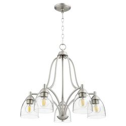 60W 5-Light Medium E-26 Incandescent Chandelier in Satin Nickel