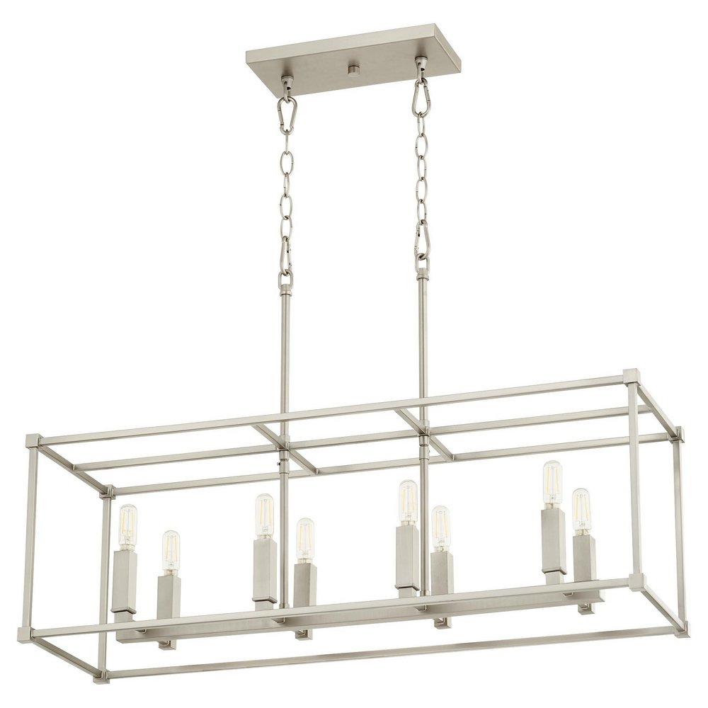 Quorum International Satin Nickel 60W 8-Light Candelabra E-12 Pendant 