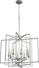Quorum International Classic Nickel 60W 8-Light Candelabra E-12 Pendant 