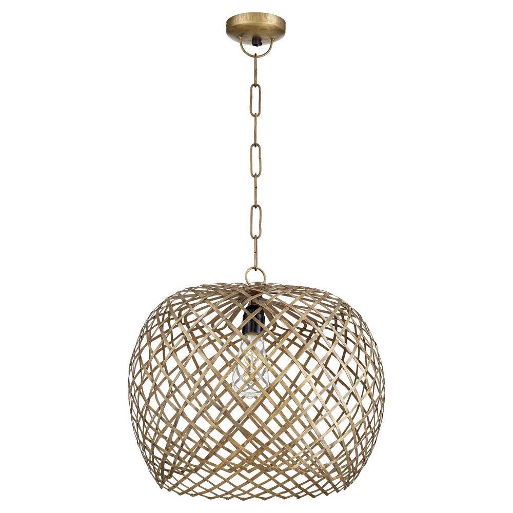 Quorum International Artisan Brass 16 in. 40W 1-Light Medium E-26 Pendant 