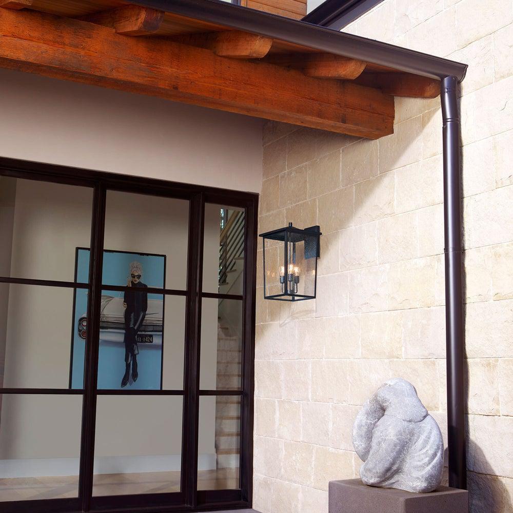 Quorum International Black 60W 3-Light Medium E-26 Outdoor Wall Sconce 