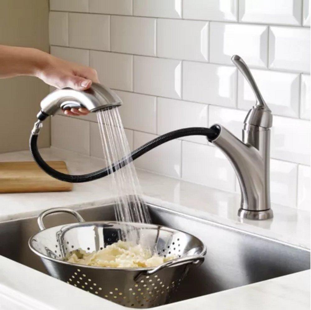 Pfister Stainless Steel Single Handle Pull Out Kitchen Faucet 