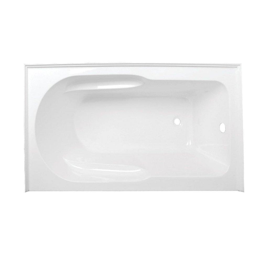 Aqua Eden 60" Three Wall Alcove Acrylic Soaking Tub with Right Drain Assembly and Overflow 